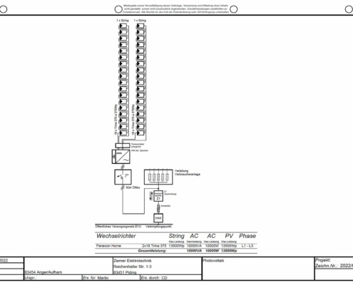 PV-Übersichtsschaltplan zur Übergabe an das EVU